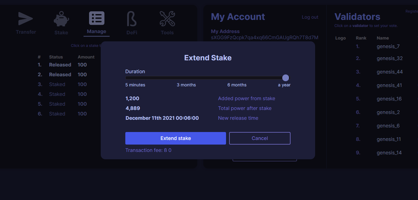 New blockchain feature: Stake Extensions